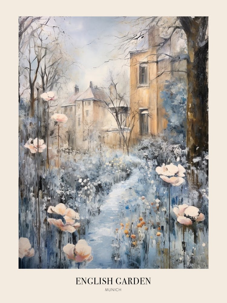 Winter City Park Poster English Garden Munich Germany 3