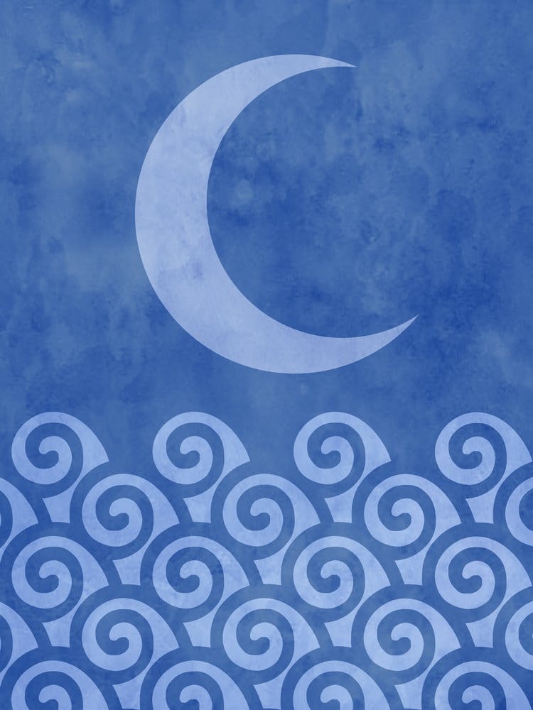 Sea and Crescent Moon
