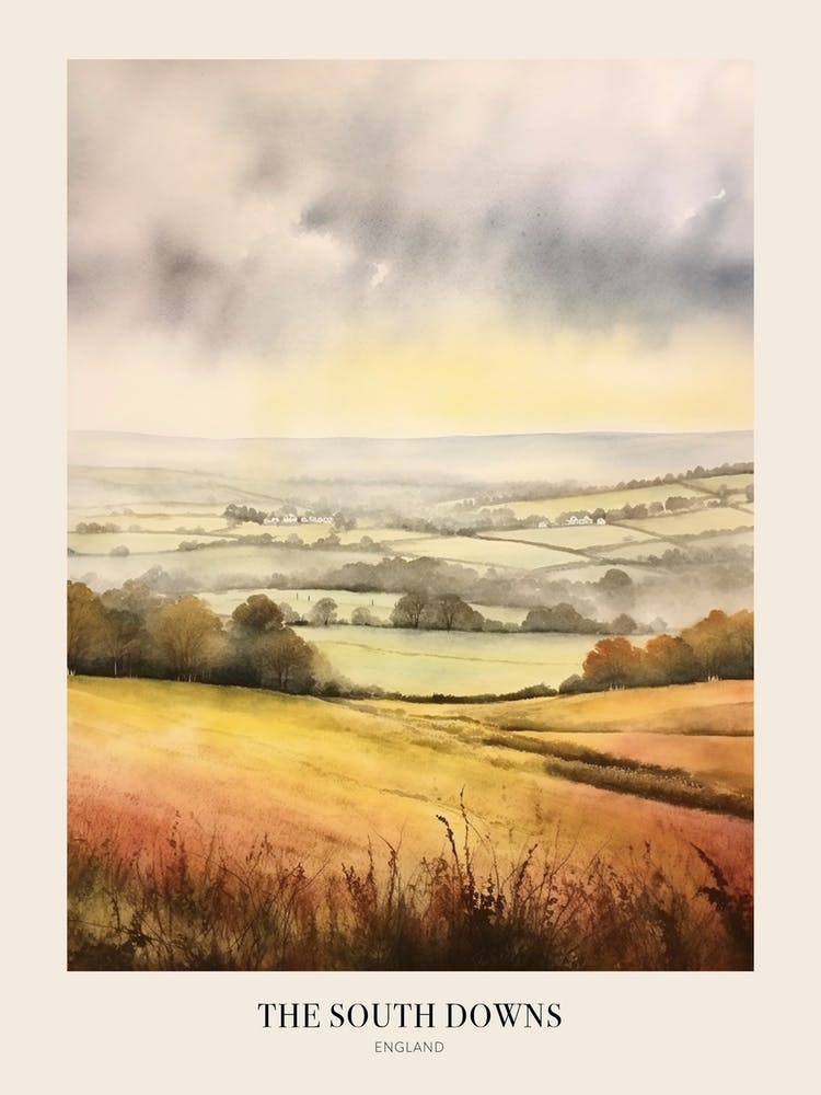 Autumn Forest Landscape The South Downs England 2 Poster