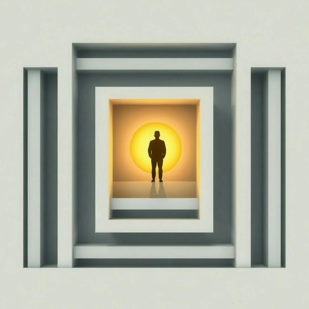 Silhouette Of A Man In A Room