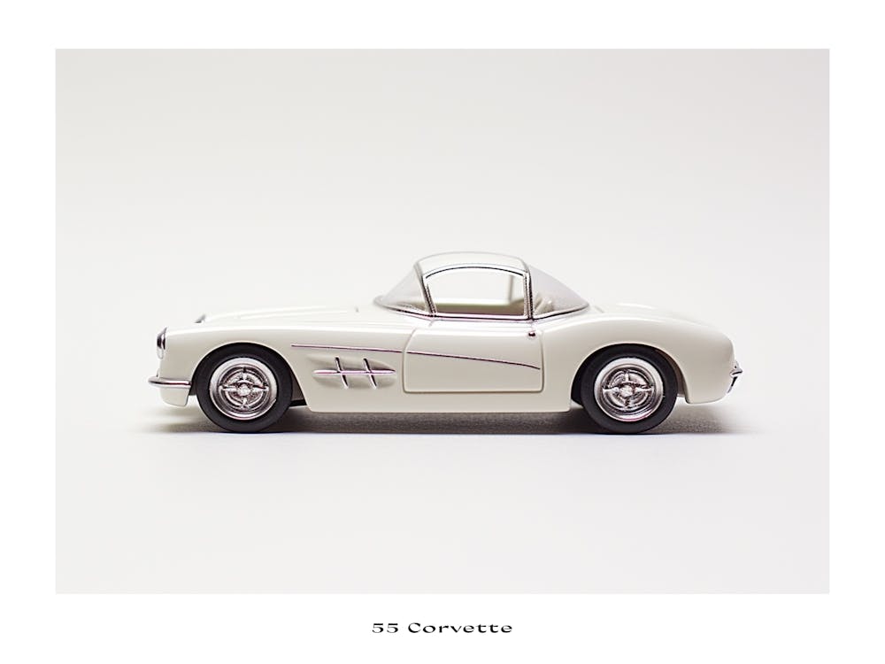 Toy Car 55 Corvette White Poster