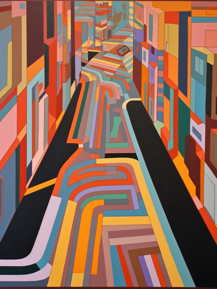 Painting Of Cape Town  In The Style Of Minimalism 1