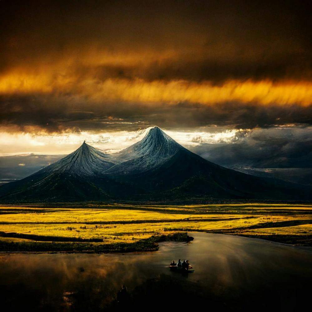 Sunset Over The Mountains
