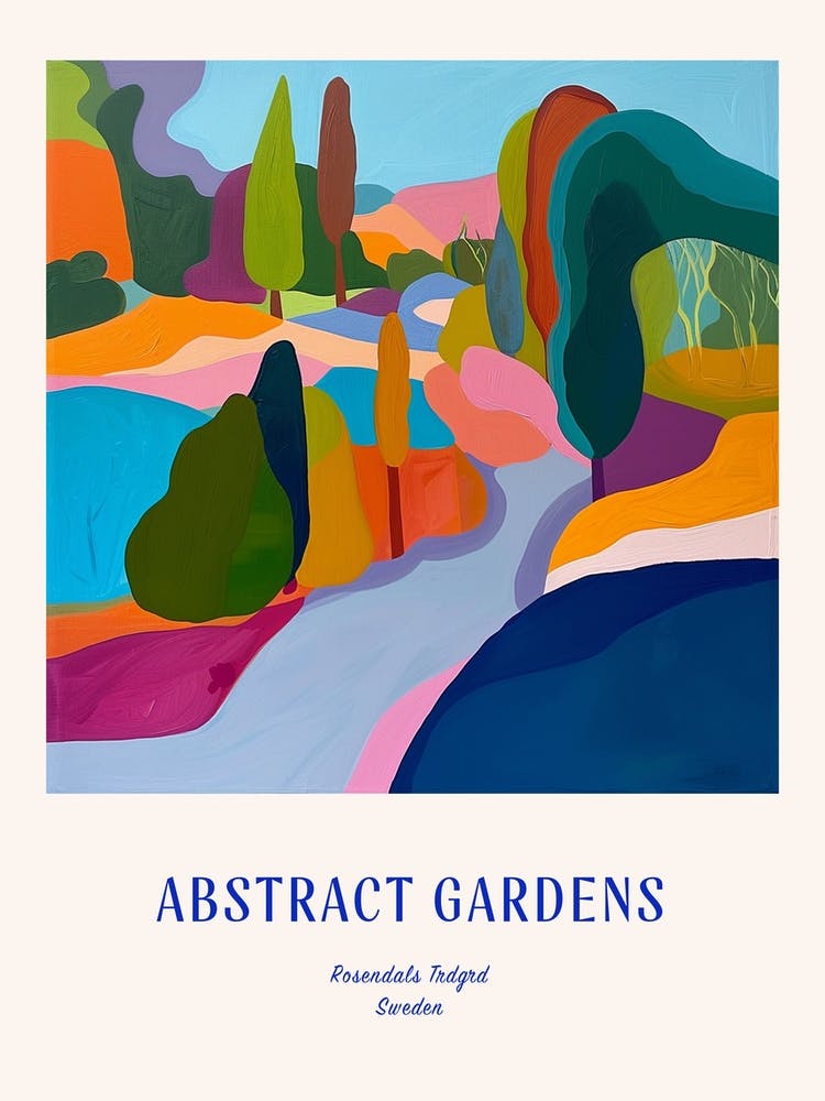 Colourful Gardens Rosendals Trdgrd Sweden 3 Blue Poster