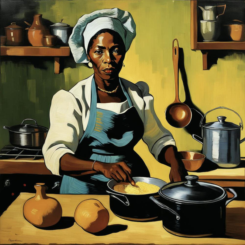 African Chef in Van Gogh style
