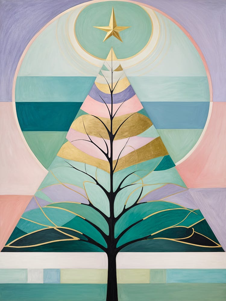 Modern Pastel Christmas Tree no3