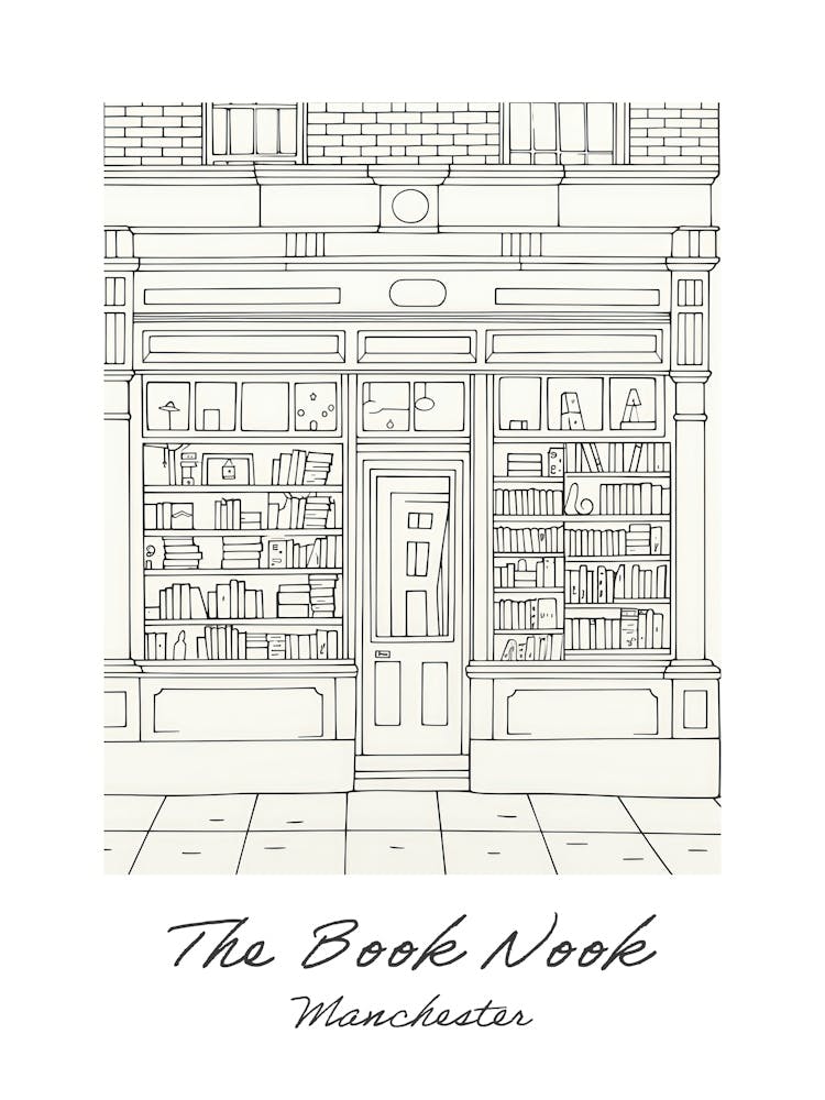 Manchester The Book Nook Pastel Colours 2 Poster