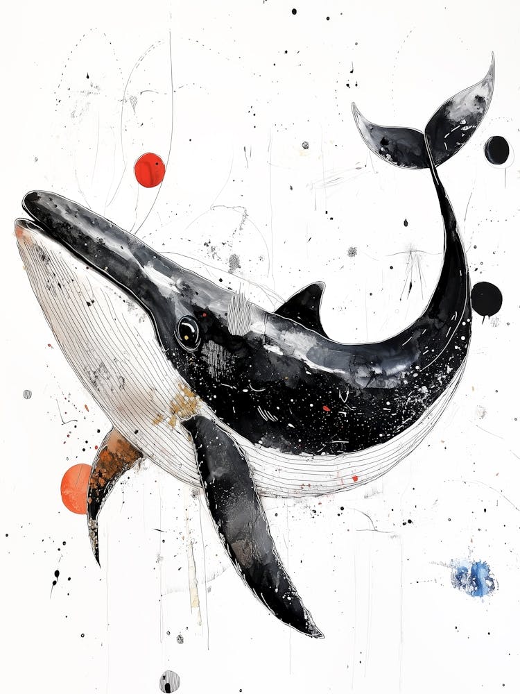 Drawing whale ocean life