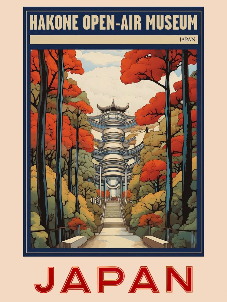 Hakone Open Air Museum, Visit Japan Vintage Travel Art 2 Poster