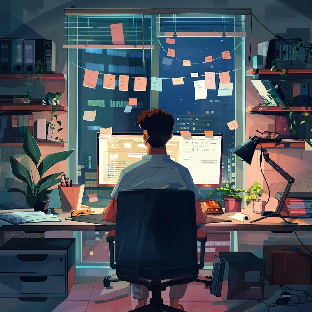 A Workflow Automation Lofi Illustration 1718669074 1