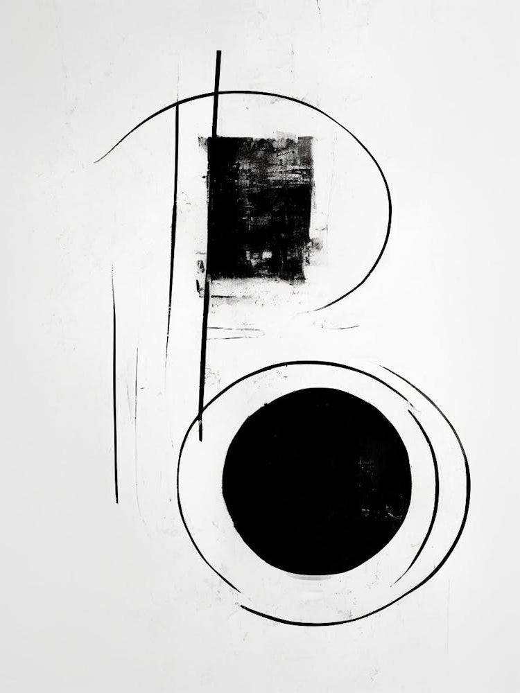 Simplicity Abstract Black And White 1