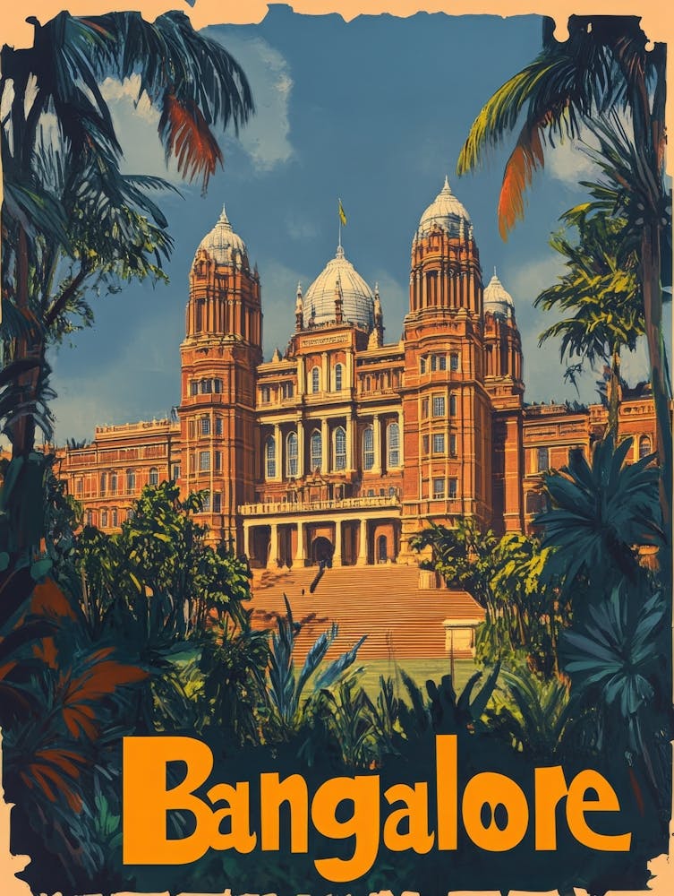 Aihrgdesign A Vintage Travel Poster Of Bangalore 5
