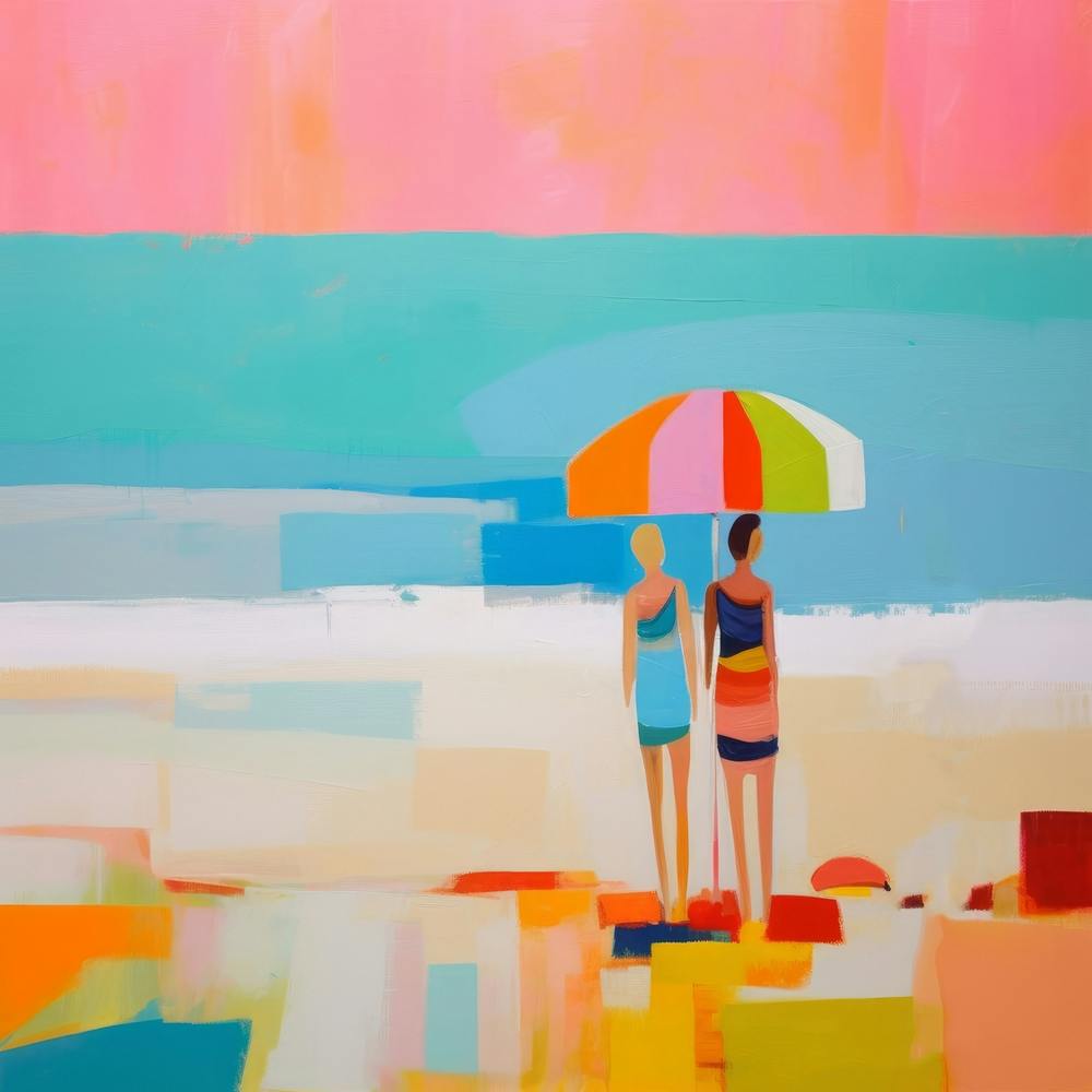 Summer Vibes Color Block Modern Beach Art 6