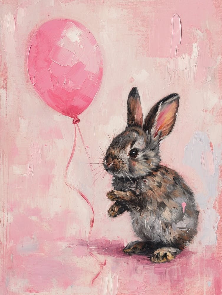 Cute Rabbit 10 With Balloon