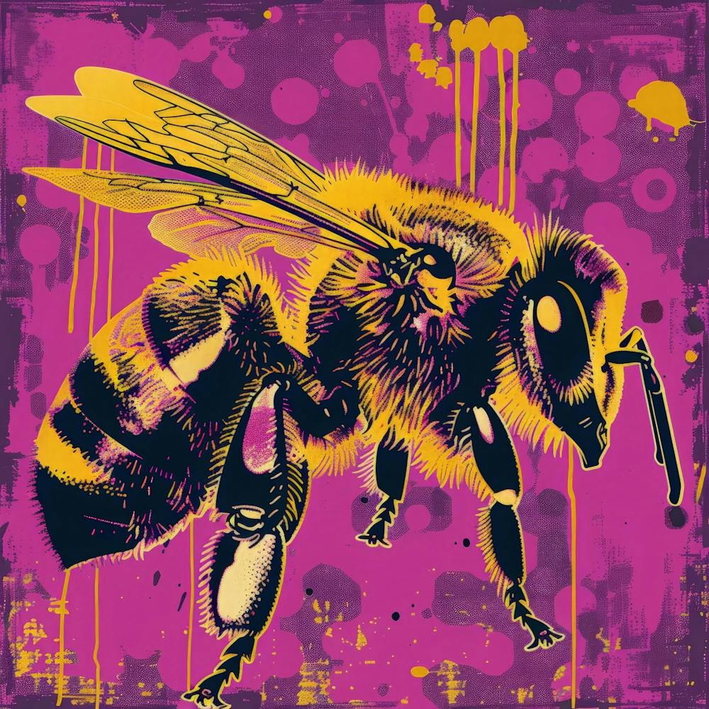 Bee on purple 1