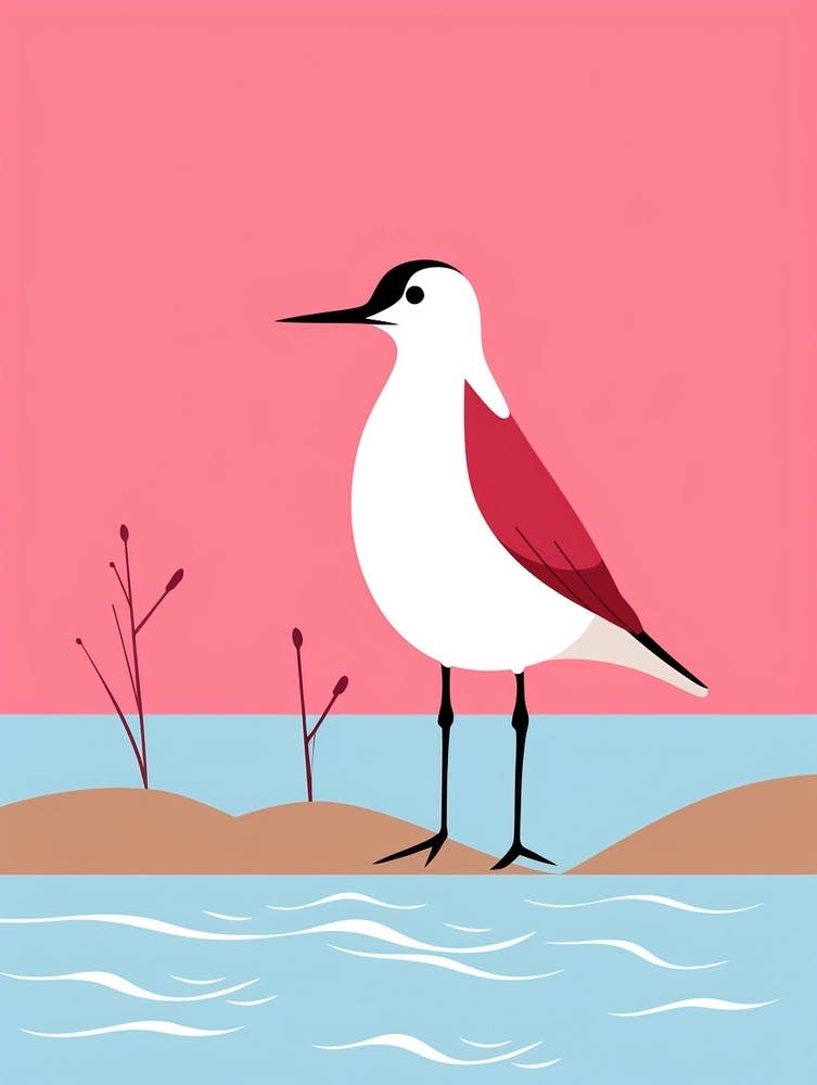 Minimalist Dunlin 2 Illustration