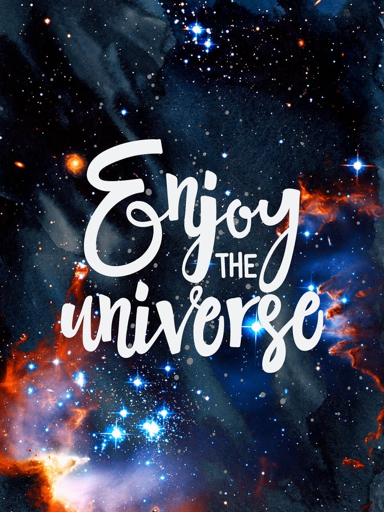 Enjoy The Universe — Space Neon Watercolor #11