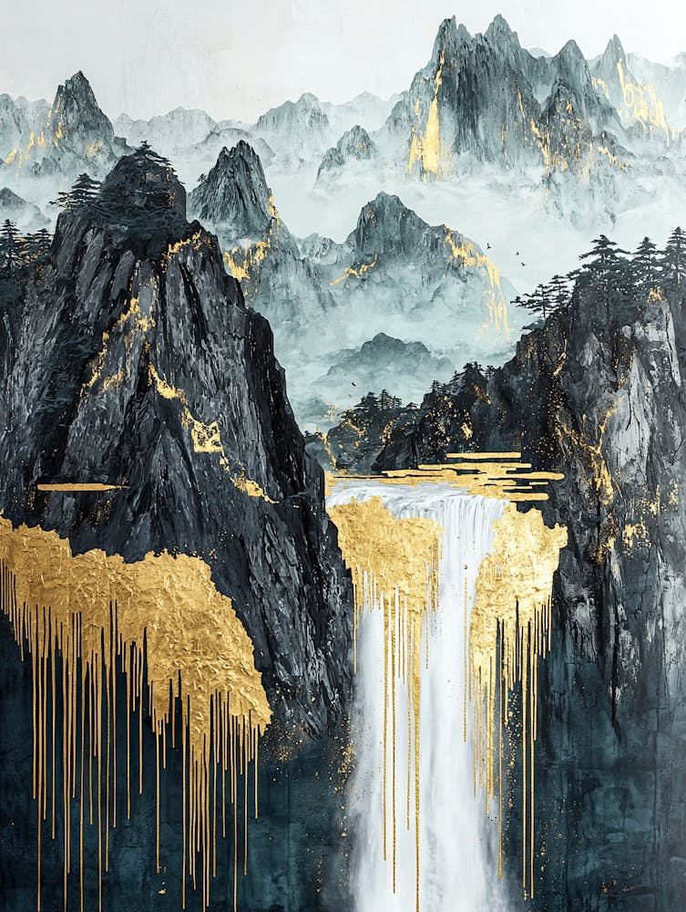 Everest Reflections Fluid Abstraction