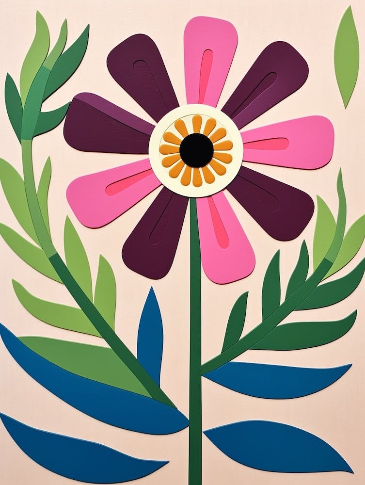 Cut Out Style Flower Art Cosmos 2