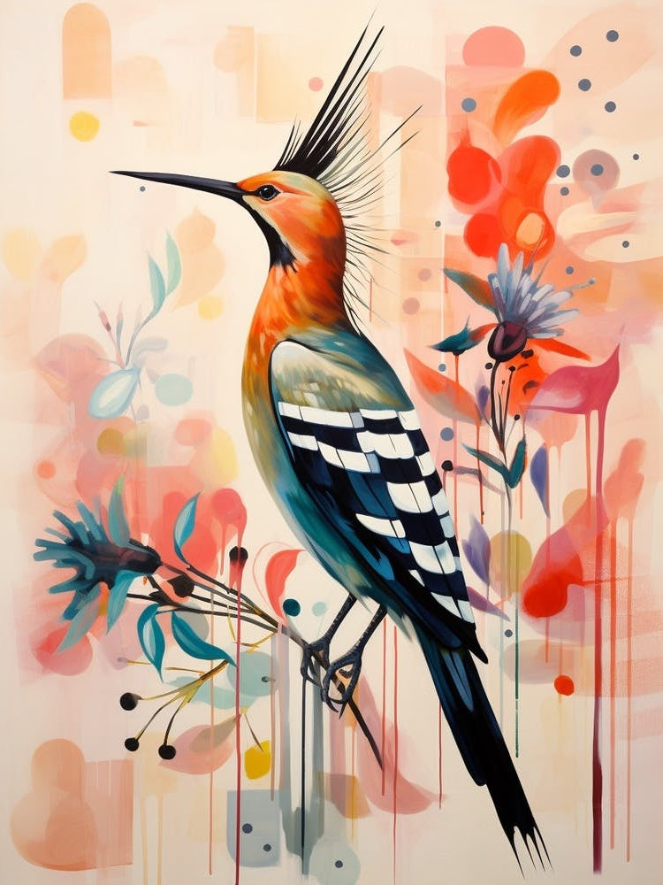 Bird Painting Collage Hoopoe 3