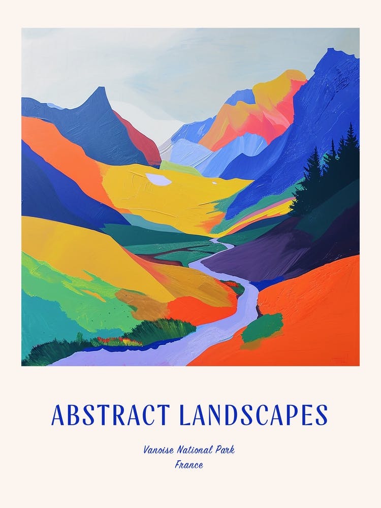 Colourful Abstract Vanoise National Park France 1 Poster Blue