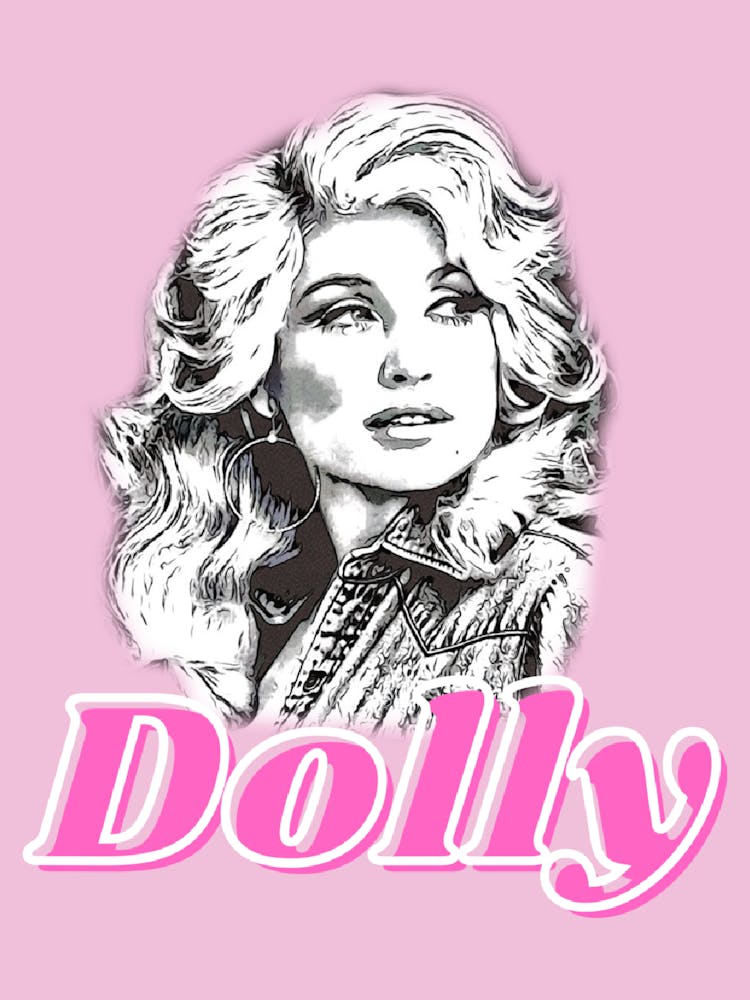 Pink Letters Dolly For Fans Of Country Music 3 Art Print by Shoopshirt ...