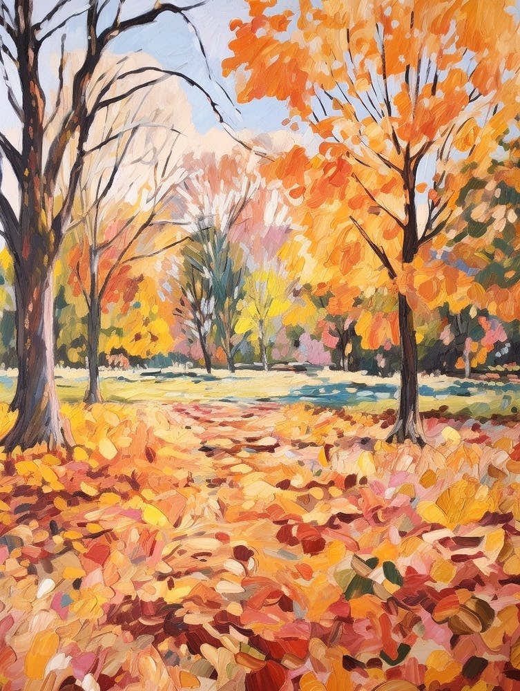 Autumn Gardens Painting Adelaide Botanic Garden