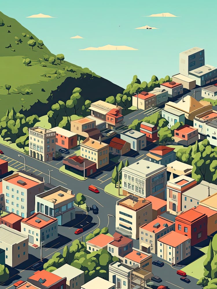 Cape Town, South Africa, Flat Illustration 3