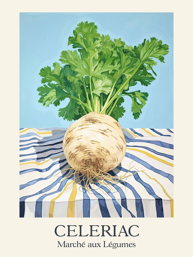 Marche Aux Légumes Céleri-rave Illustration d'été 2