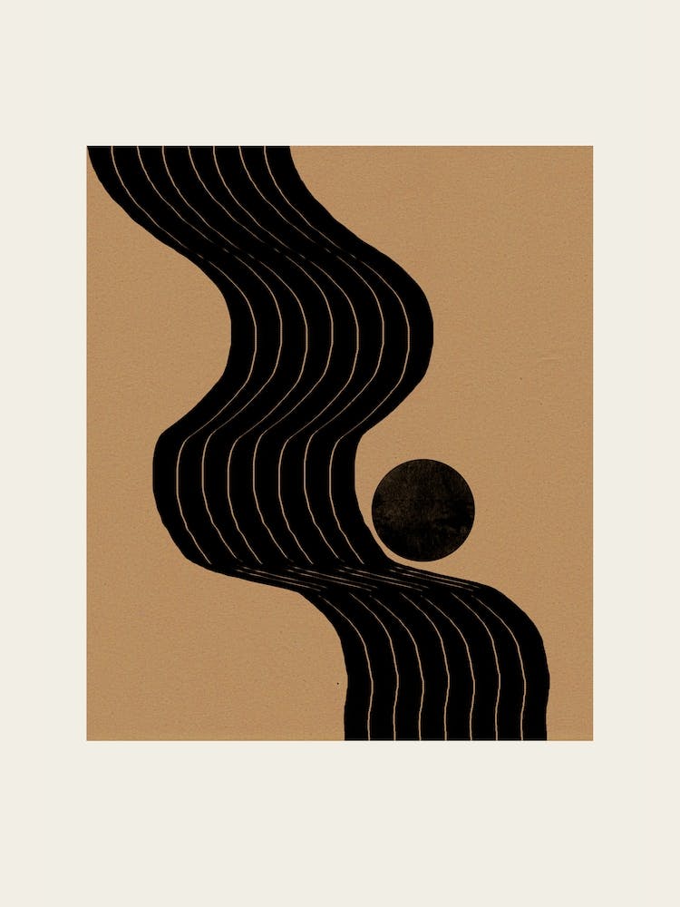 Modern Contemporary Scandinavian Graphic, Abstract Forms and Shape