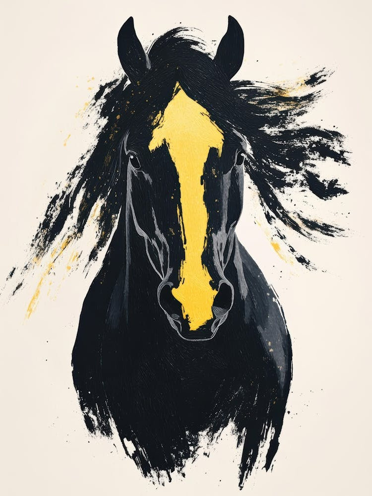 Black And Yellow Horse