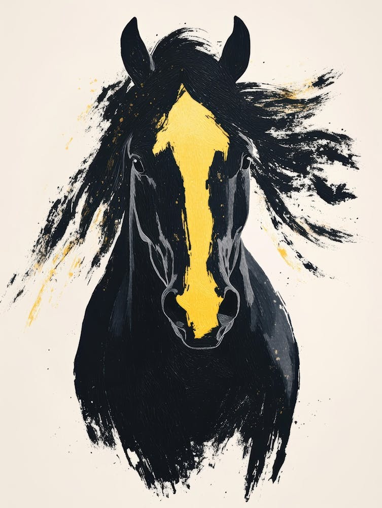 Black And Yellow Horse