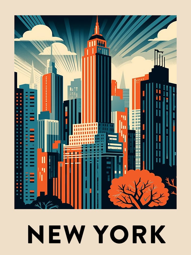 New York Vintage Travel Poster