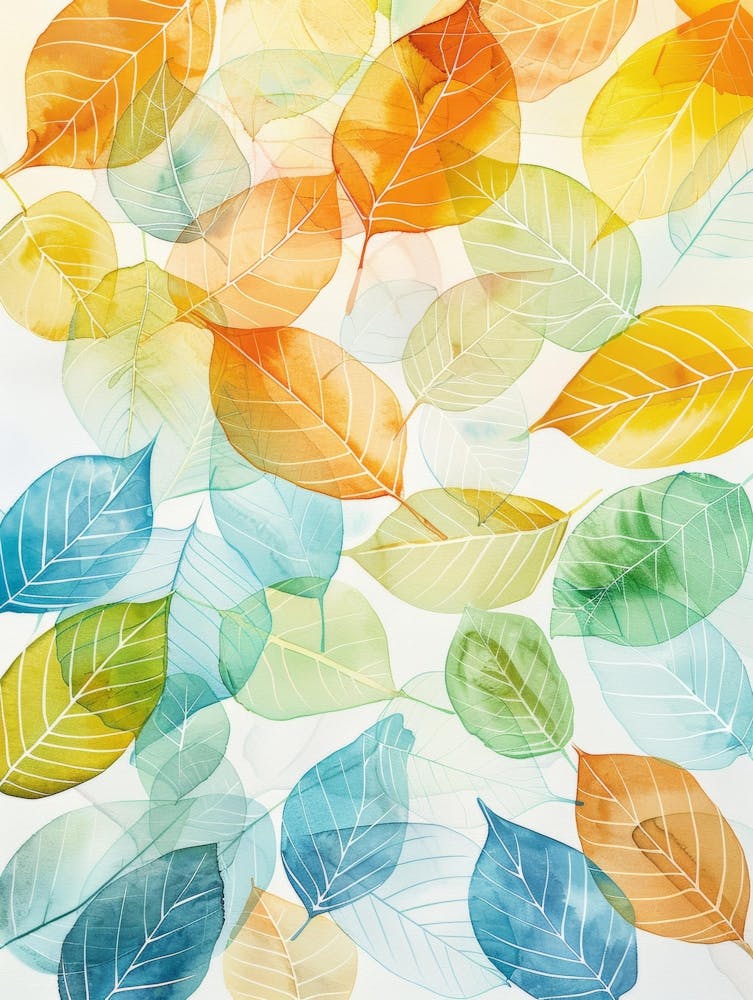 Watercolor Autumn Leaves 4