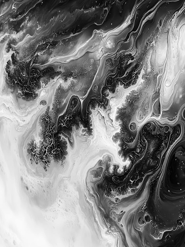 Black And White Abstract Painting 39