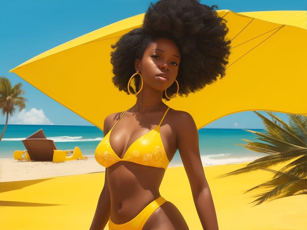 Afro Girl In Bikini