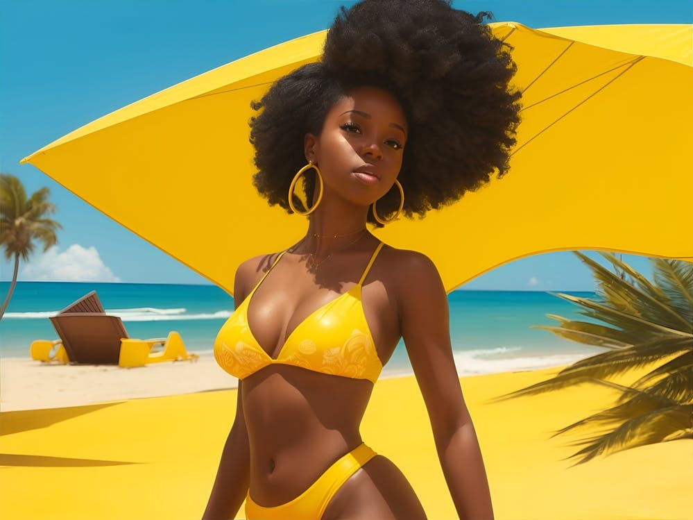 Afro Girl In Bikini