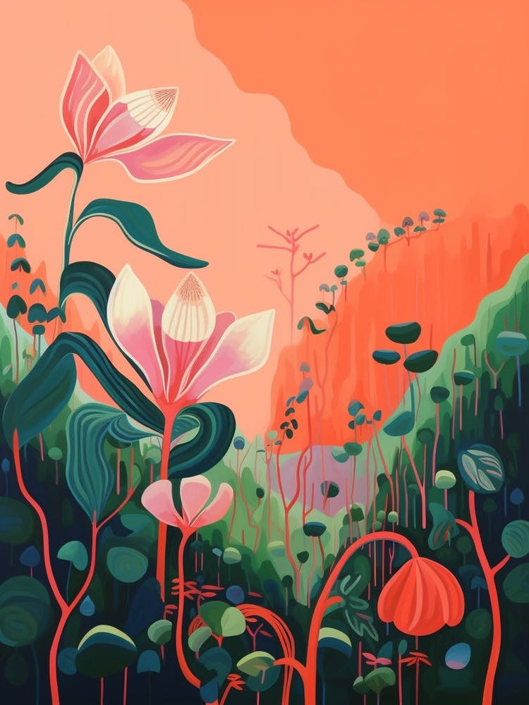 Boho Wildflower Painting Twinflower 1