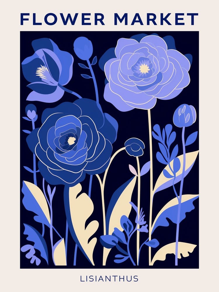Blue Flower Market Poster Lisianthus 3