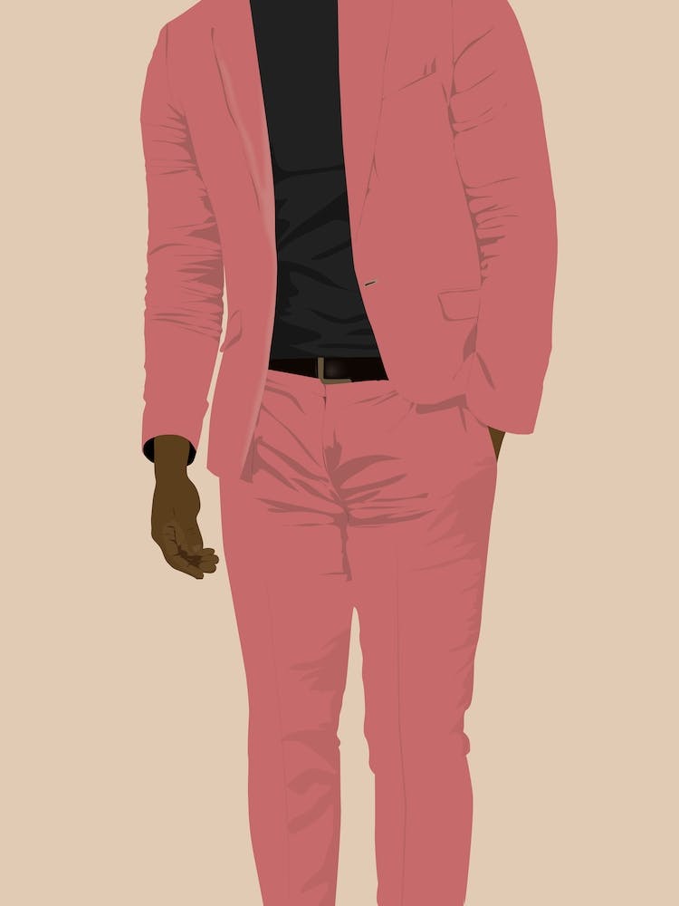  Black Man In Pink Suit