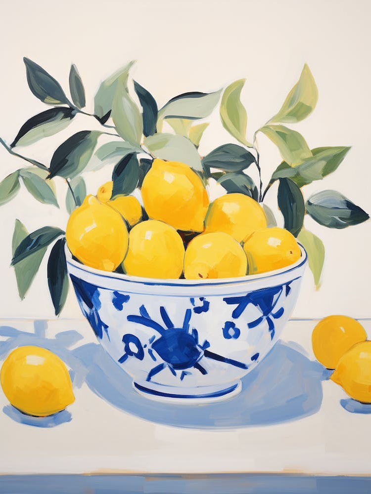 Matisse Inspired Fauvism Italian Lemon Bowl Poster