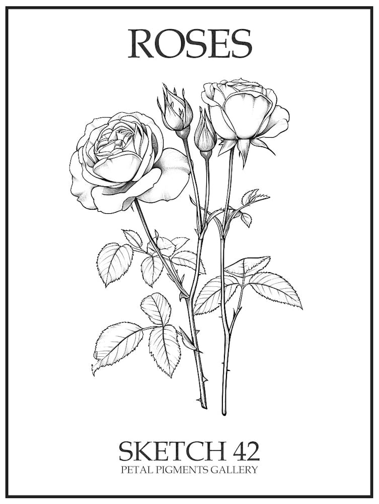 Roses Sketch 42 Poster