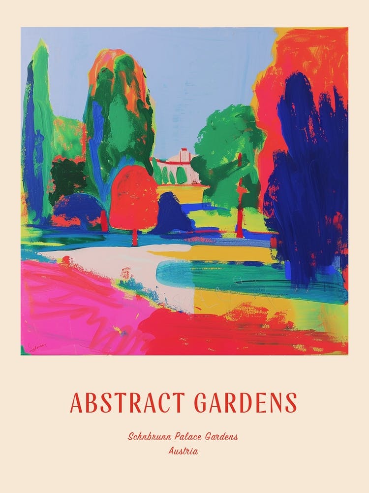Colourful Gardens Schnbrunn Palace Gardens Austria 4 Red Poster