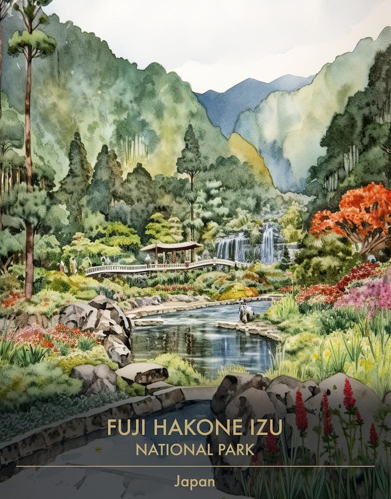 Fuji Hakone Izu National Park Japan Watercolour 4
