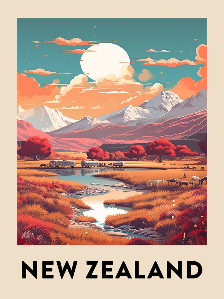 Vintage Travel Poster New Zealand 5