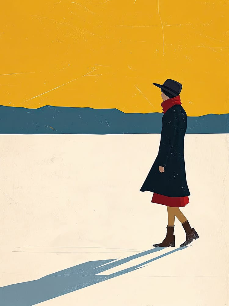 Woman Walking In The Snow, Minimalism