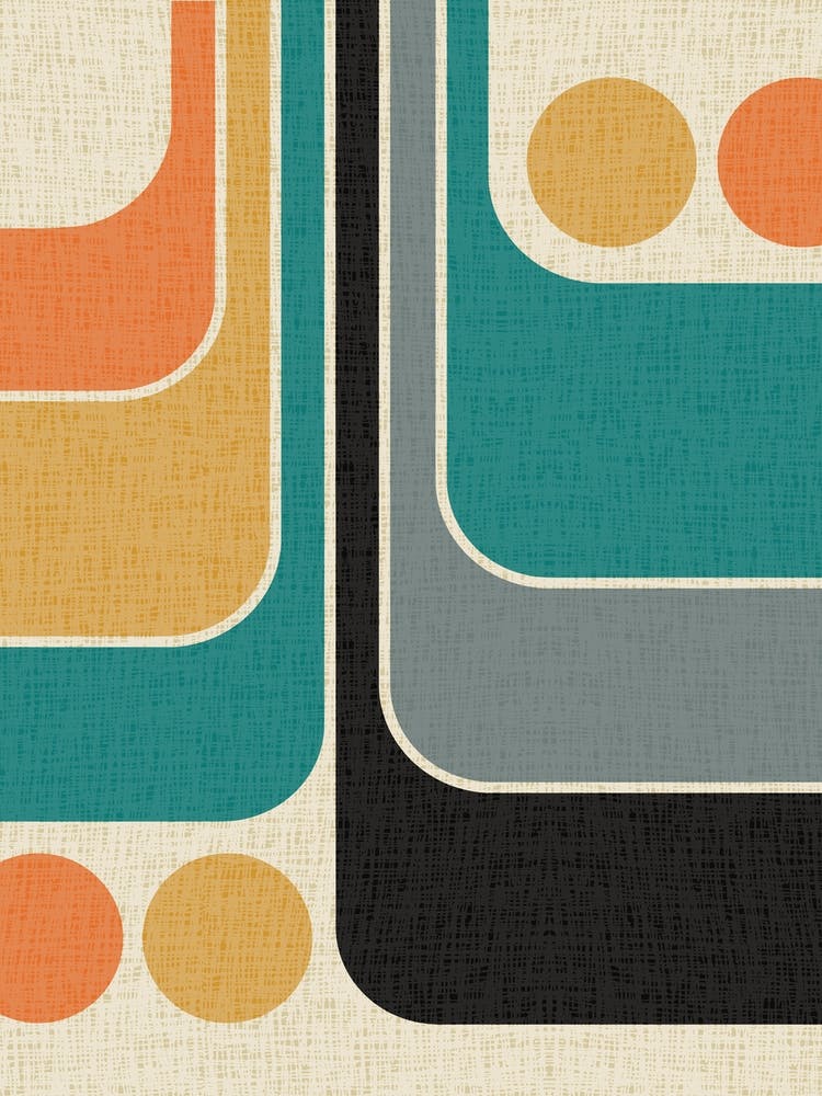 Retro Mid Century Modern Geometric Abstract