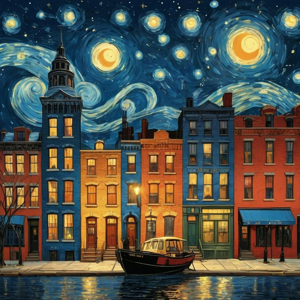 New York city Starry Night