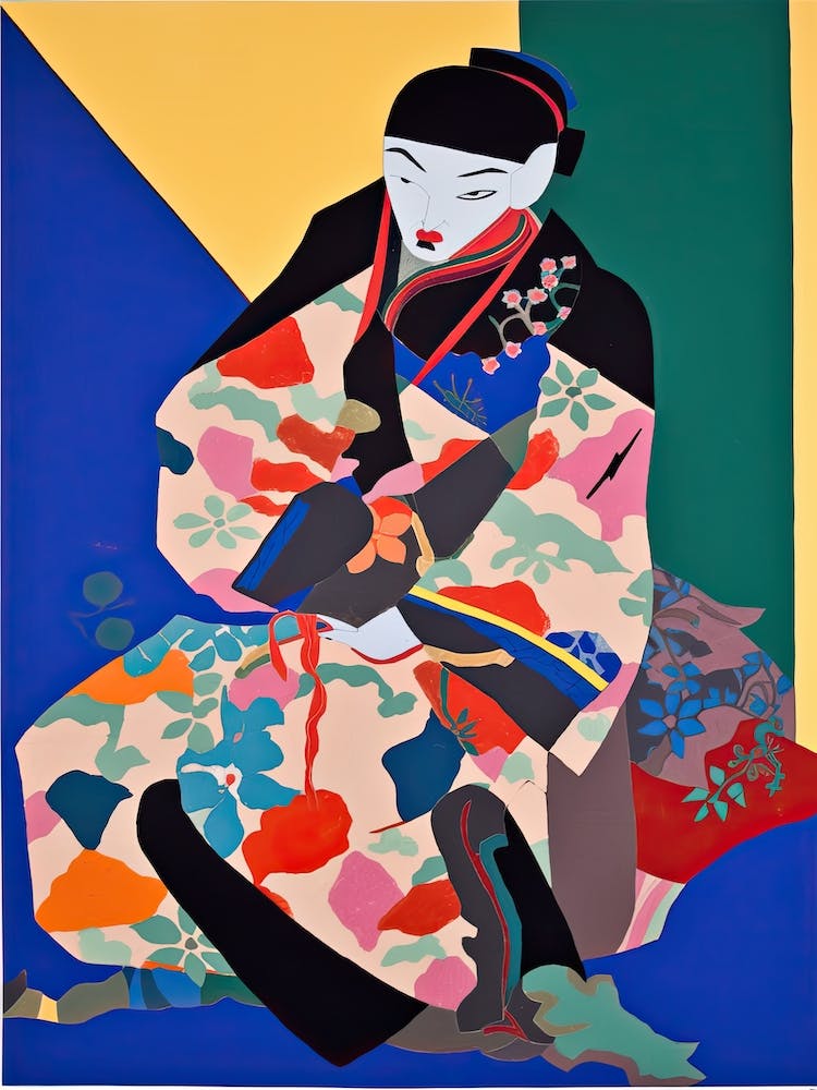 Samurai In Fauvist Matisse Japanese Style  2