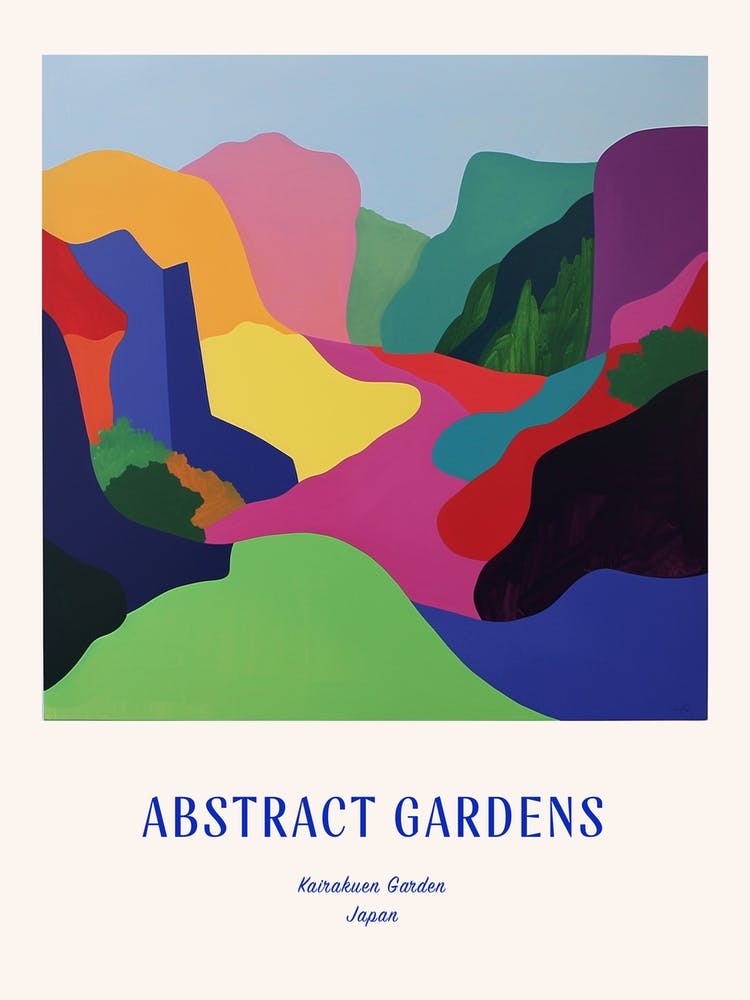 Colourful Gardens Kairakuen Japan 1 Blue Poster